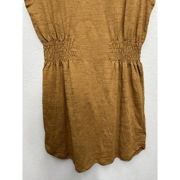 Z Supply Rowan Textured Knit Dress Small Caramel Shift Mini Defined Waist FALL - Picture 6 of 8